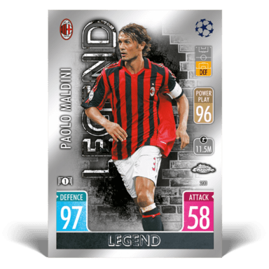 TOPPS UEFA Champions League Match Attax Chrome 2021/22 Soccer Cards - Legend Card Maldini
