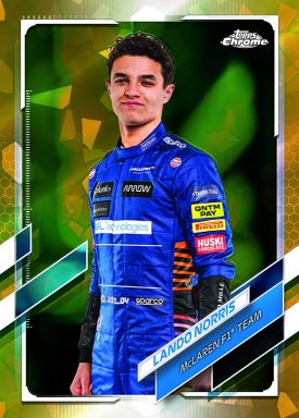 2021 TOPPS Chrome Sapphire Edition Formula 1 Racing Cards - Base Card Norris Yellow Parallel