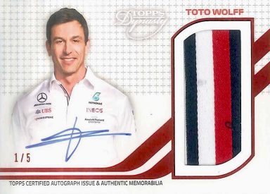 2021 TOPPS Dynasty Formula 1 Racing Cards - Autograph Patch Card Wolff