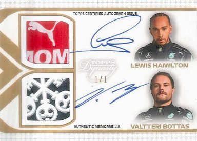 2021 TOPPS Dynasty Formula 1 Racing Cards - Constructor Team Dual Relic Autograph Card Hamilton Bottas Gold Parallel