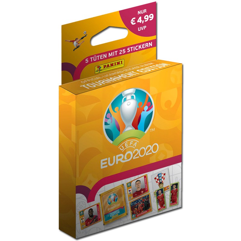 125 Sticker Panini EURO EM 2020 Tournament Edition  25 Tüten 
