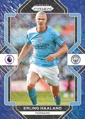2022-23 PANINI Prizm Premier League Soccer Cards - Base Card Blue Shimmer Parallel Haaland