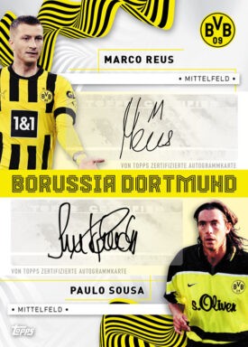 2022-23 TOPPS Borussia Dortmund Helden in Schwarzgelb Official Team Set Soccer Cards - Dual Autograph Reus Sousa