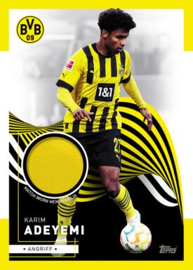 2022-23 TOPPS Borussia Dortmund Helden in Schwarzgelb Official Team Set Soccer Cards - Relic Card Adeyemi