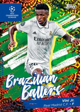 2022-23 TOPPS Carnaval Edition UEFA Club Competitions Soccer Cards - Brazilian Ballers Insert Vini Jr