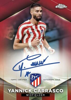 2022-23 TOPPS Chrome Atlético de Madrid Soccer Cards - Autograph Parallel Yannick Carrasco