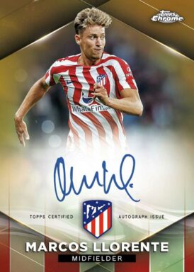 2022-23 TOPPS Chrome Atlético de Madrid Soccer Cards - Autograph Parallel Marco Llorente