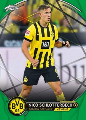 2022-23 TOPPS Chrome Borussia Dortmund Soccer Cards - Base Parallel Nico Schlotterbeck