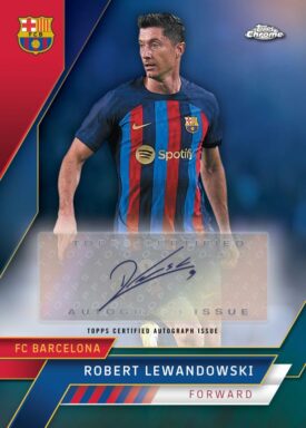 2022-23 TOPPS Chrome FC Barcelona: Més que un club Soccer Cards - Base Autograph Lewandowski