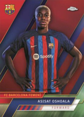 2022-23 TOPPS Chrome FC Barcelona: Més que un club Soccer Cards - Base Card Parallel Oshoala