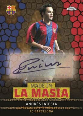 2022-23 TOPPS Chrome FC Barcelona: Més que un club Soccer Cards - Made in La Masia Autograph Iniesta