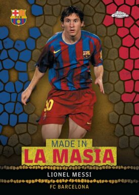 2022-23 TOPPS Chrome FC Barcelona: Més que un club Soccer Cards - Made in La Masia Insert Messi