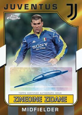2022-23 TOPPS Chrome Juventus Soccer Cards - Legends Autograph Zinedine Zidane