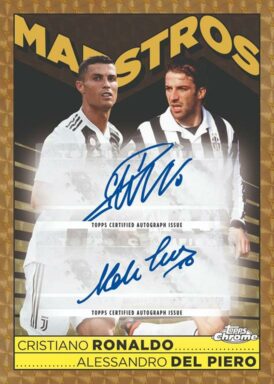 2022-23 TOPPS Chrome Juventus Soccer Cards - Maestros Autograph Cristiano Ronaldo / Alessandro Del Piero