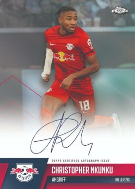2022-23 TOPPS Chrome RB Leipzig Soccer Cards - Autograph Card Christopher Nkunku