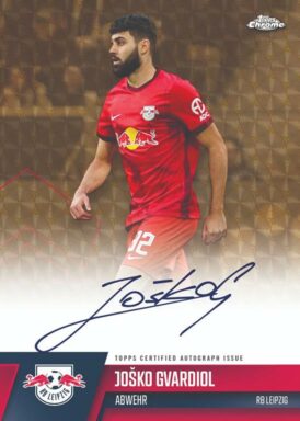 2022-23 TOPPS Chrome RB Leipzig Soccer Cards - Autograph Parallel Josko Gvardiol
