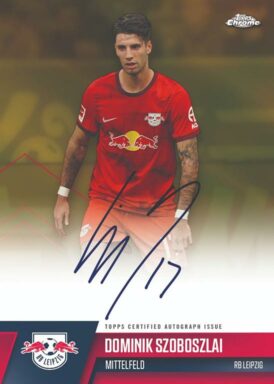 2022-23 TOPPS Chrome RB Leipzig Soccer Cards - Autograph Parallel Dominik Szoboszlai