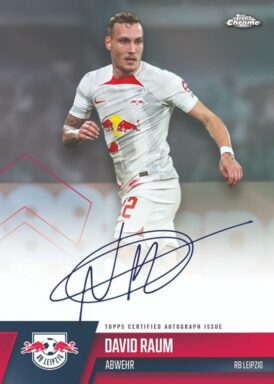 2022-23 TOPPS Chrome RB Leipzig Soccer Cards - Autograph Card David Raum