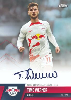 2022-23 TOPPS Chrome RB Leipzig Soccer Cards - Autograph Card Timo Werner