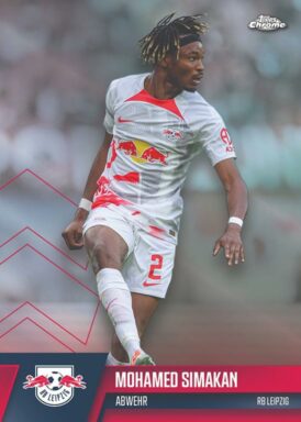 2022-23 TOPPS Chrome RB Leipzig Soccer Cards - Base Card Mohamed Simakan