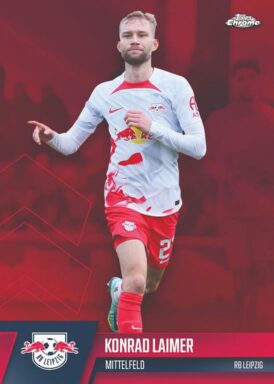 2022-23 TOPPS Chrome RB Leipzig Soccer Cards - Base Parallel Konrad Laimer