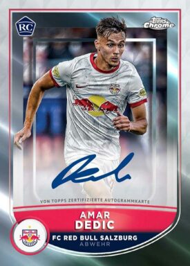 2022-23 TOPPS Chrome FC Red Bull Salzburg Soccer Cards - Autograph Card Amar Dedic