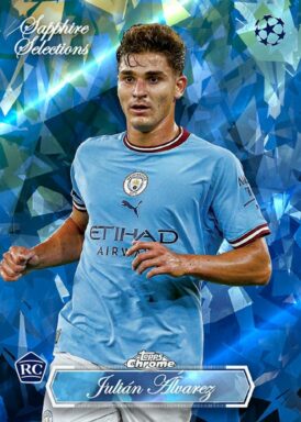 2022-23 TOPPS Chrome UEFA Club Competitions Soccer Cards - Sapphire Selections Insert Julian Alvarez