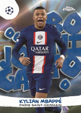 2022-23 TOPPS Chrome UEFA Club Competitions Soccer Cards - Joga Bonito Insert Kylian Mbappé