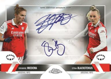 2022-23 TOPPS Chrome UEFA Women's Champions League Soccer Cards - Dual Autograph Card Vivianne Miedema / Stina Blackstenius