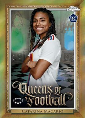 2022-23 TOPPS Chrome UEFA Women's Champions League Soccer Cards - Queens of Football Insert Catarina Macario