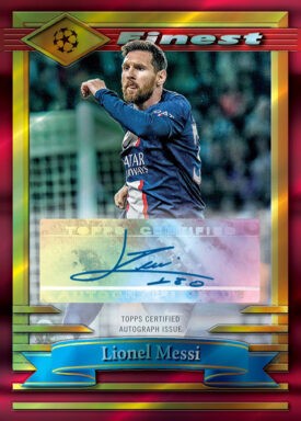 2022-23 TOPPS Finest Flashbacks UEFA Club Competitions Soccer Cards - Base Autograph Lionel Messi