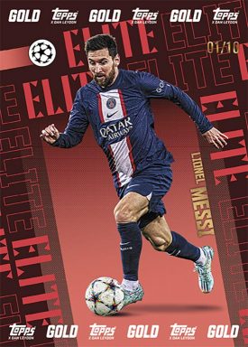 2022-23 TOPPS Gold UEFA Club Competitions Soccer Cards - Elite Insert Card Messi