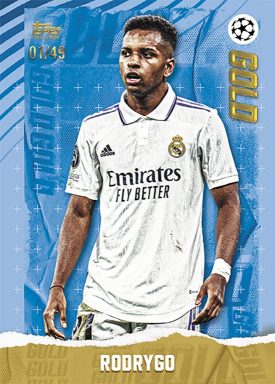 2022-23 TOPPS Gold UEFA Club Competitions Soccer Cards - Gold Insert Rodrygo