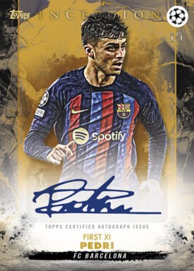 2022-23 TOPPS Inception UEFA Club Competitions Soccer Cards - Autograph Card First XI Pedri