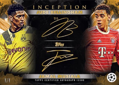 2022-23 TOPPS Inception UEFA Club Competitions Soccer Cards - Dual Autograph On-Card Bellingham Musiala
