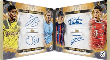 2022-23 TOPPS Inception UEFA Club Competitions Soccer Cards - Quad Book Autograph Bellingham Haaland Pedri Musiala