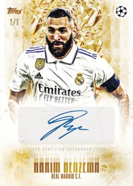 2022-23 TOPPS Platinum UEFA Club Competitions Jamal Musiala Curated Set Soccer Cards - Current Stars Autograph Karim Benzema