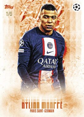2022-23 TOPPS Platinum UEFA Club Competitions Jamal Musiala Curated Set Soccer Cards - Current Stars Kylian Mbappé
