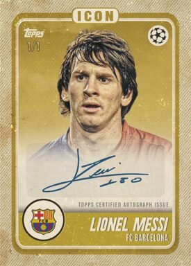 2022-23 TOPPS Platinum UEFA Club Competitions Jamal Musiala Curated Set Soccer Cards - Icons Autograph Lionel Messi