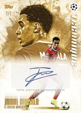 2022-23 TOPPS Platinum UEFA Club Competitions Jamal Musiala Curated Set Soccer Cards - Technique Autoraph Jamal Musiala