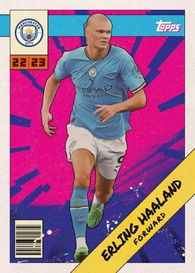 2022-23 TOPPS Manchester City FC Official Fan Set Soccer Cards - Hero Card Haaland