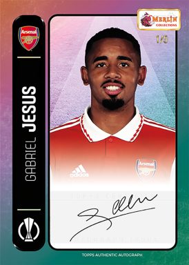 2022-23 TOPPS Merlin 98 Heritage UEFA Club Competitions Soccer Cards - Autograph Card Gabriel Jesus