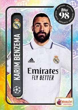 2022-23 TOPPS Merlin 98 Heritage UEFA Club Competitions Soccer Cards - Insert Card Captain Benzema