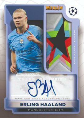 2022-23 TOPPS Merlin Chrome UEFA Club Competitions Soccer Cards - Matchball Signatures Relic Erling Haaland