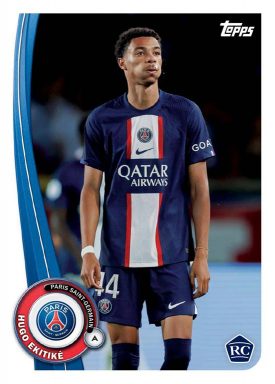2022-23 TOPPS Paris Saint-Germain Official Fan Set Soccer Cards - Rookie Base Card Ekitiké