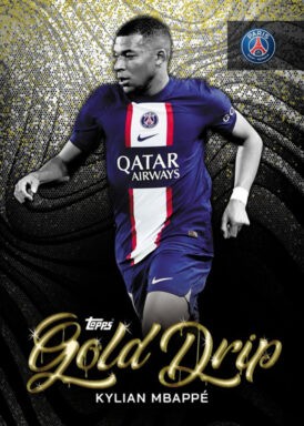 2022-23 TOPPS Paris Saint-Germain Official Team Set Soccer Cards - Gold Drip Mbappé