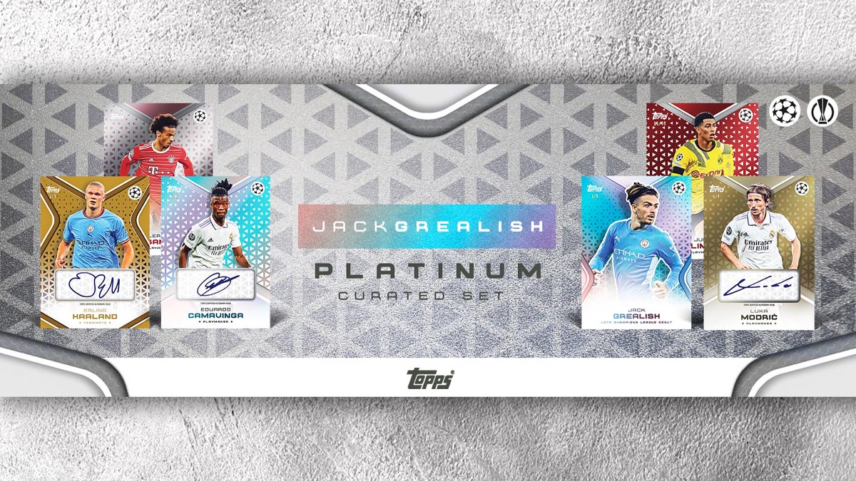 2022-23 TOPPS Platinum UEFA Club Competitions Jack Grealish Curated Set Soccer Cards - Header