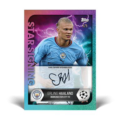 2022-23 TOPPS Summer Signings UEFA Club Competitions Soccer Cards Set - Erling Haaland Autograph Card