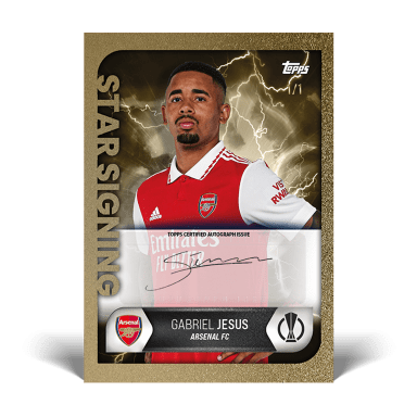2022-23 TOPPS Summer Signings UEFA Club Competitions Soccer Cards Set - Gabriel Jesus Autograph Card