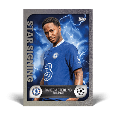 2022-23 TOPPS Summer Signings UEFA Club Competitions Soccer Cards Set - Raheem Sterling Base Card